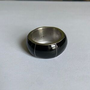 925 Sterling Silver Black Onyx Ring Size 9